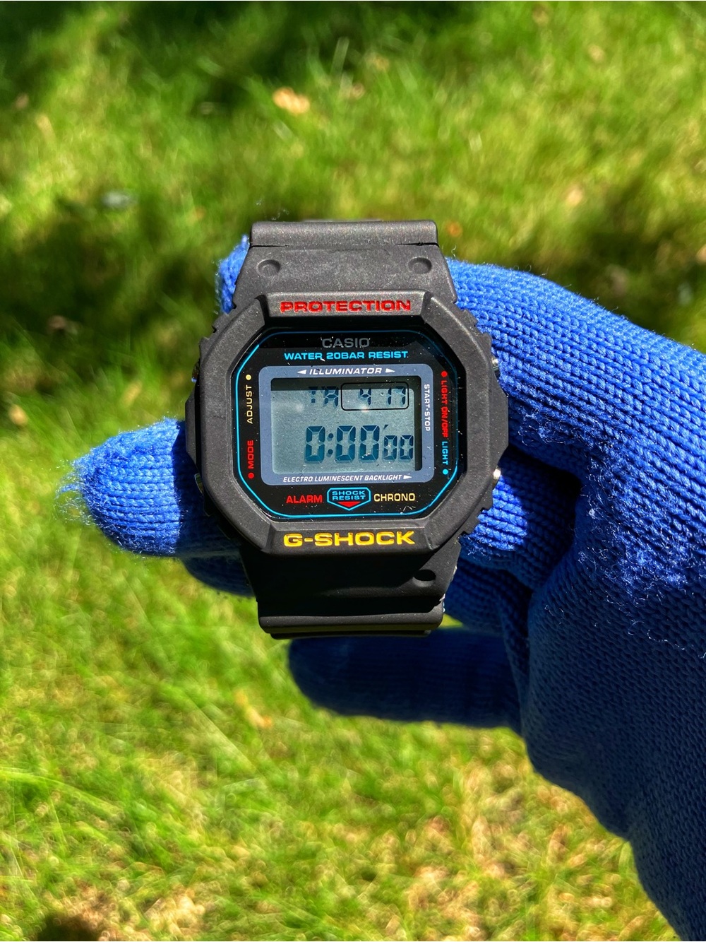 Custom G Shock Black and Blue Dw5600